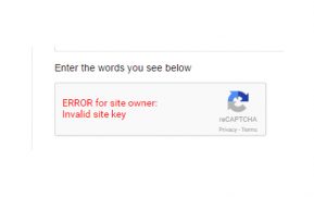 ERROR for site owner: Invalid site key