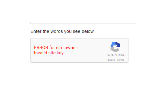 error for site owner: invalid domain for site key