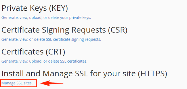 manage ssl cpanel