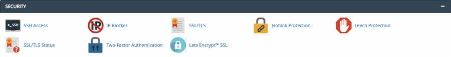 security cpanel