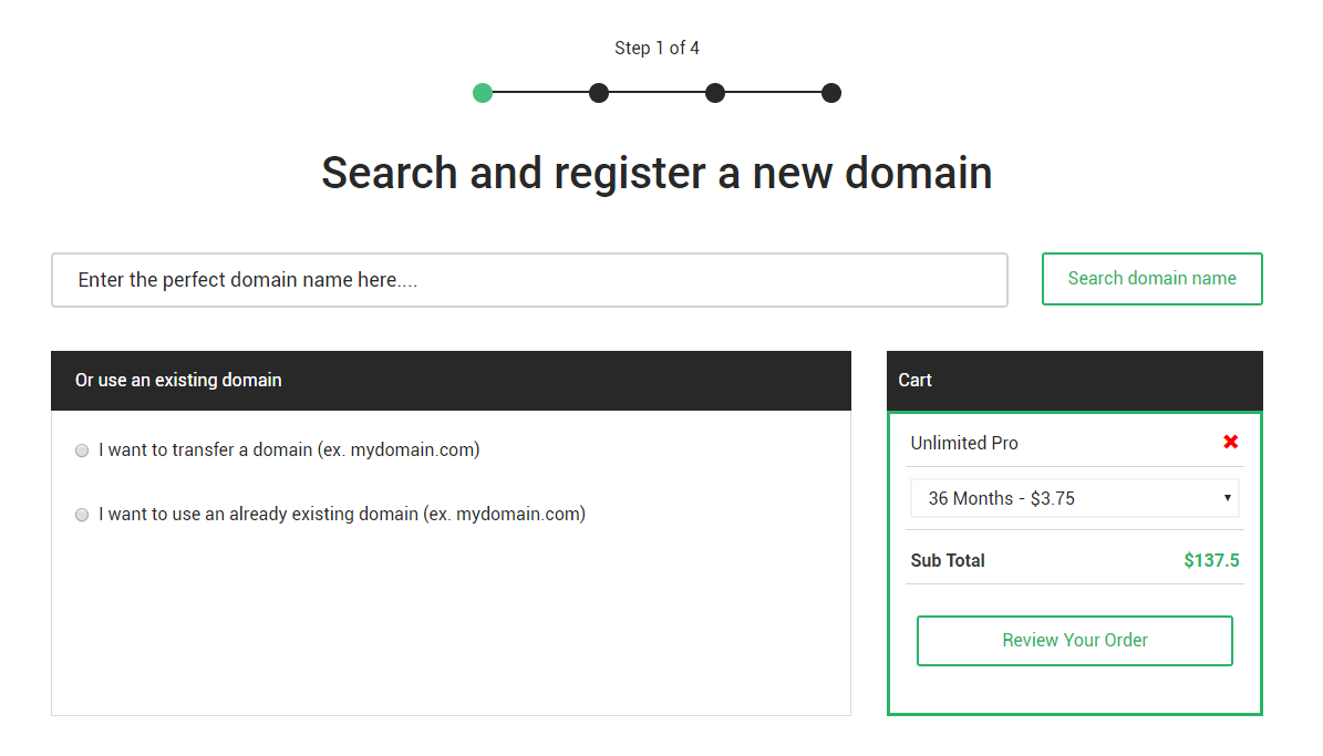 stablehost register hosting step1