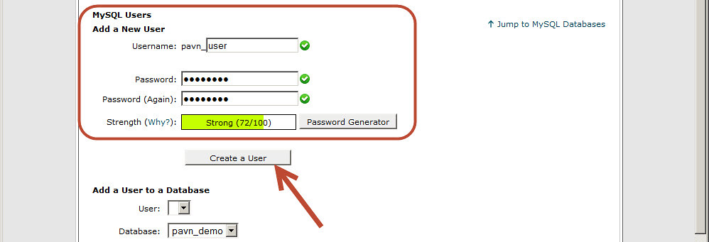 create database name