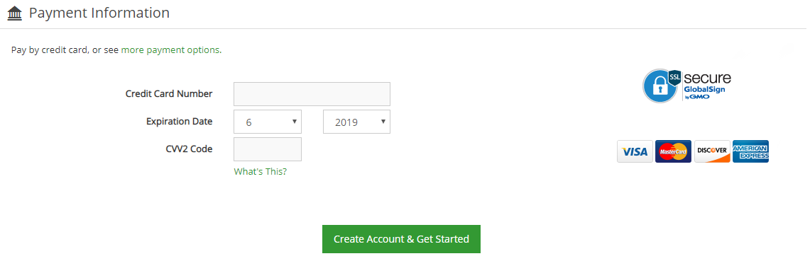 Greengeeks Payment information