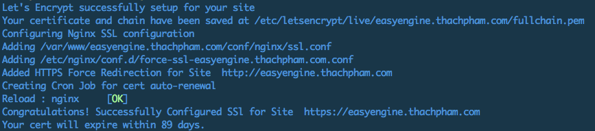 install let's encrypt on easyengine