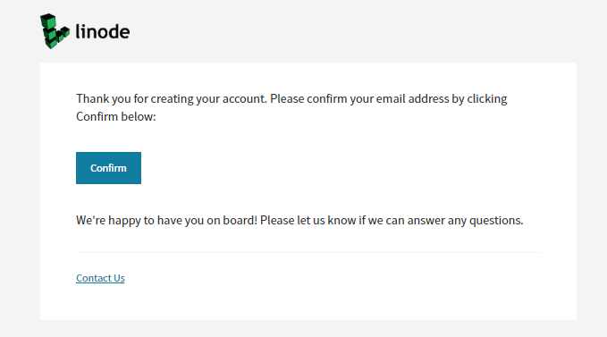 linode confirm account