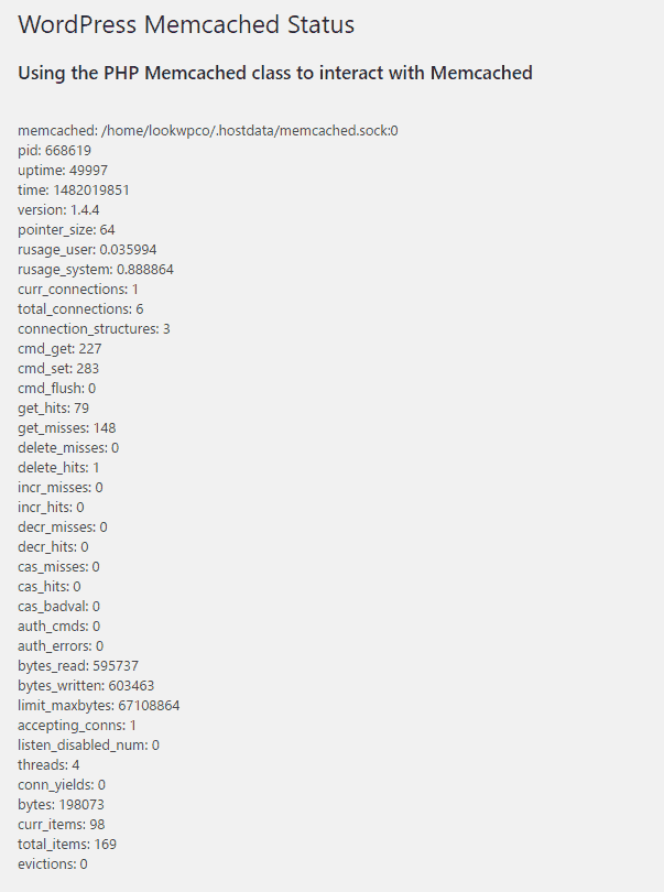 memcached status