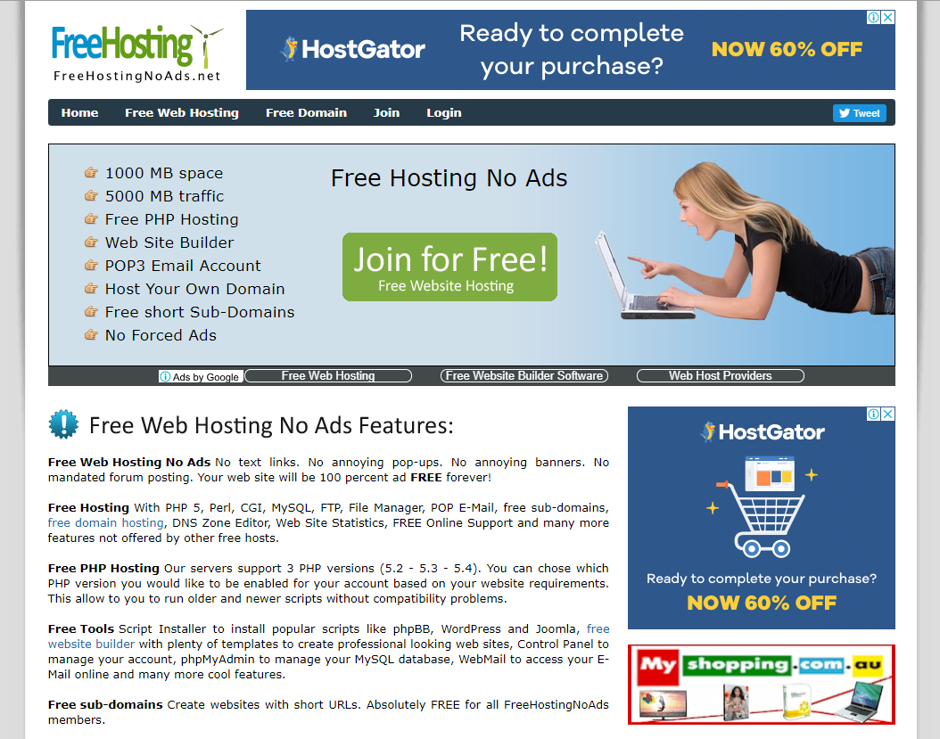 Free Hosting No Ads