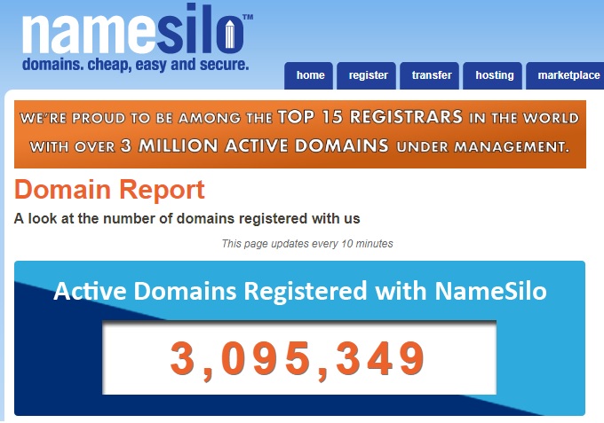 NameSilo 3 million domain