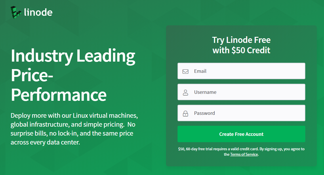 Linode free $50 credit