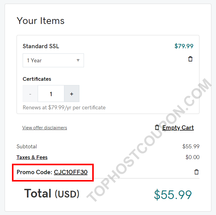 GoDaddy SSL 30% off coupon