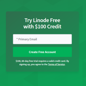 free 100 usd credit at Linode
