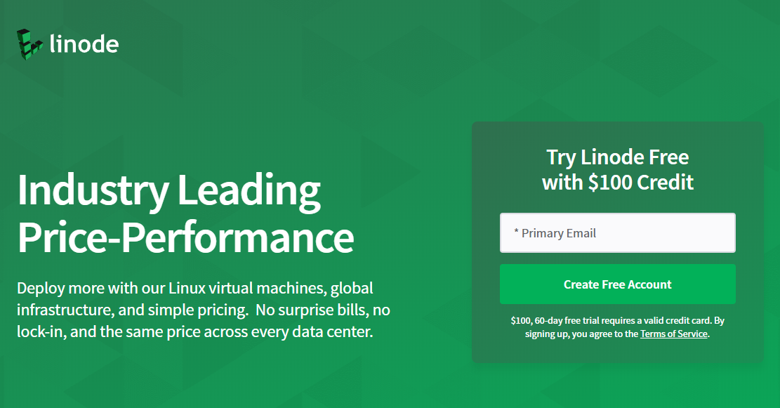 Linode free 100 USD credit