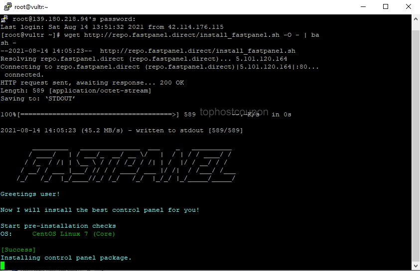installing fastpanel