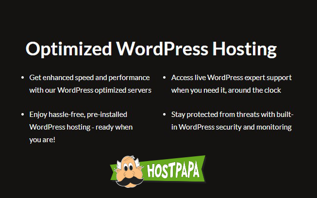 HostPapa Optimized WordPress Hosting