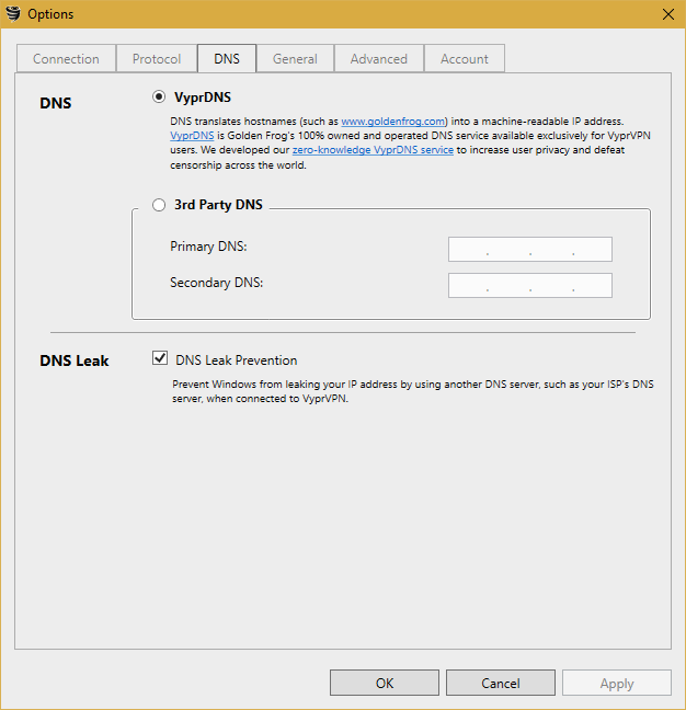 VyprVPN DNS