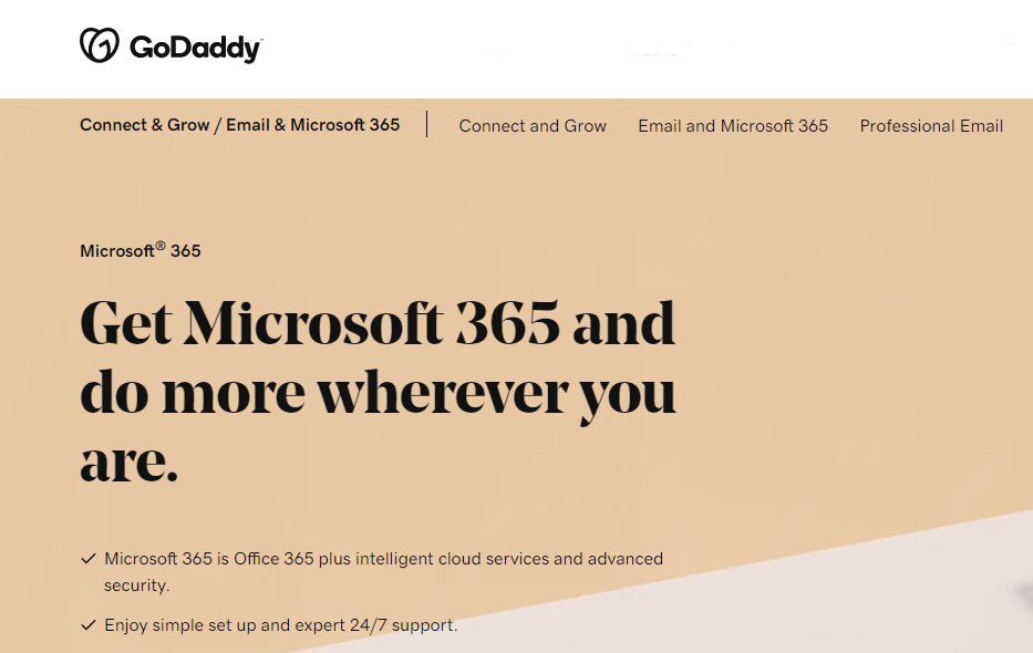 set up godaddy email in outlook 365