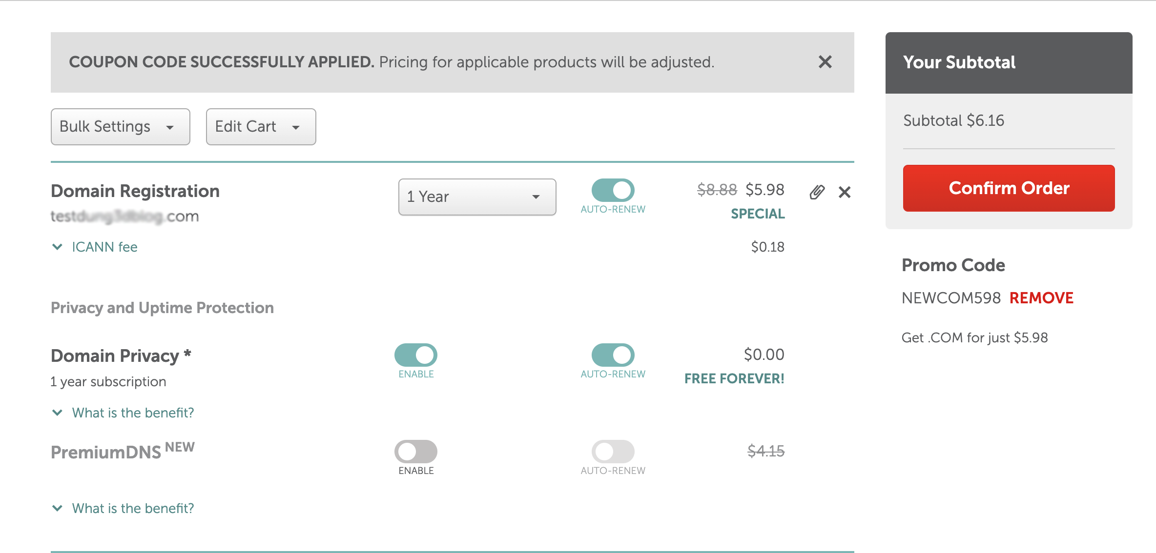 Apply NameCheap Domain Coupon