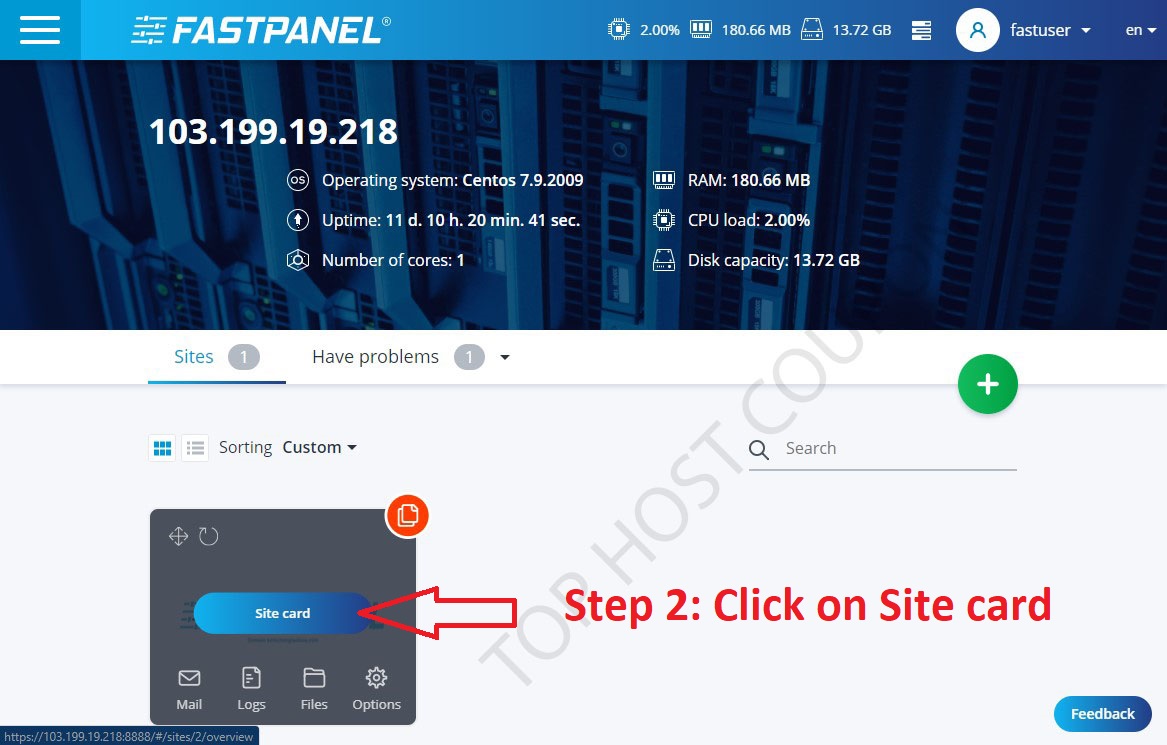 Install Let's Encrypt on FastPanel step 2