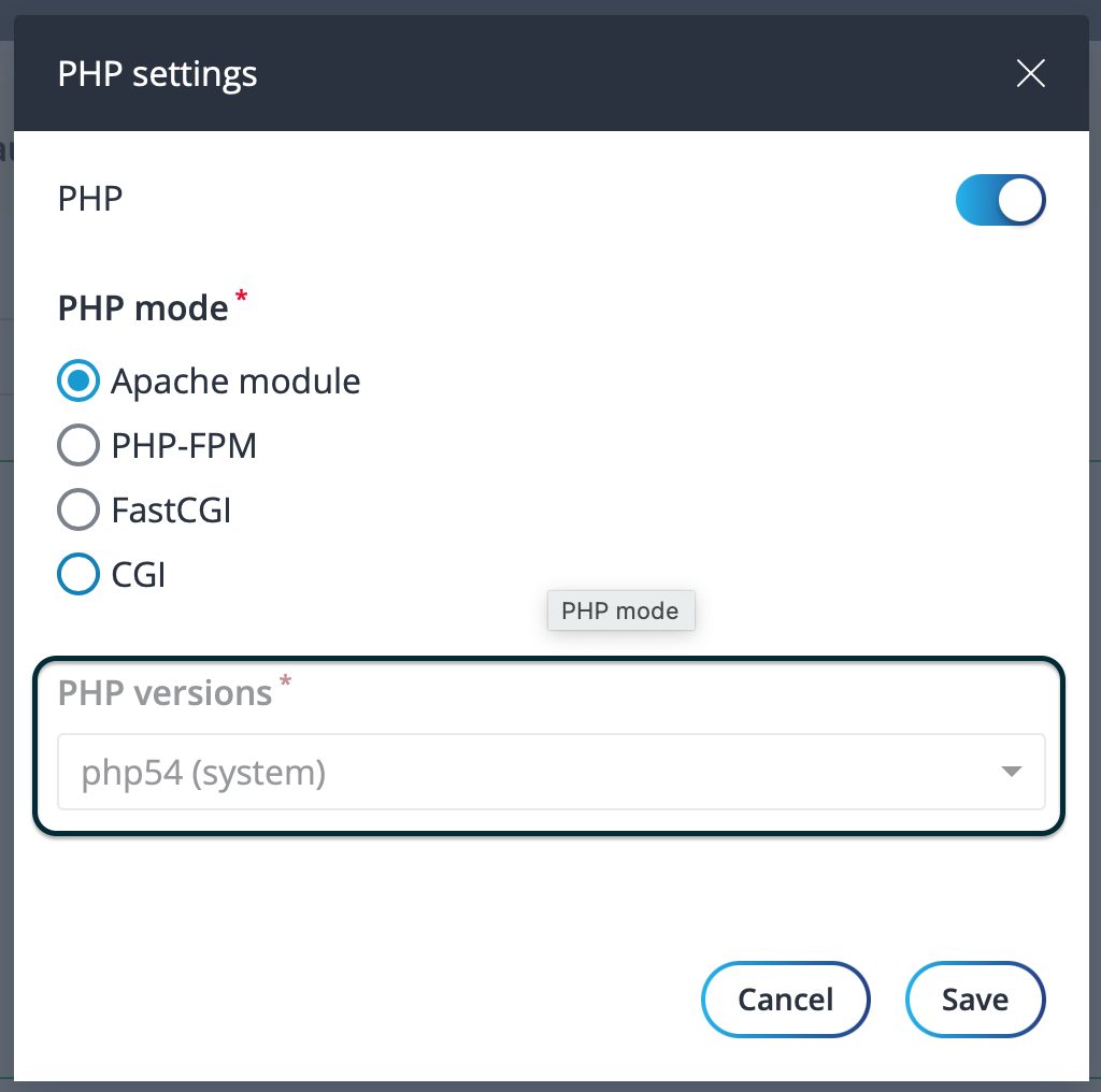 php version in FastPanel