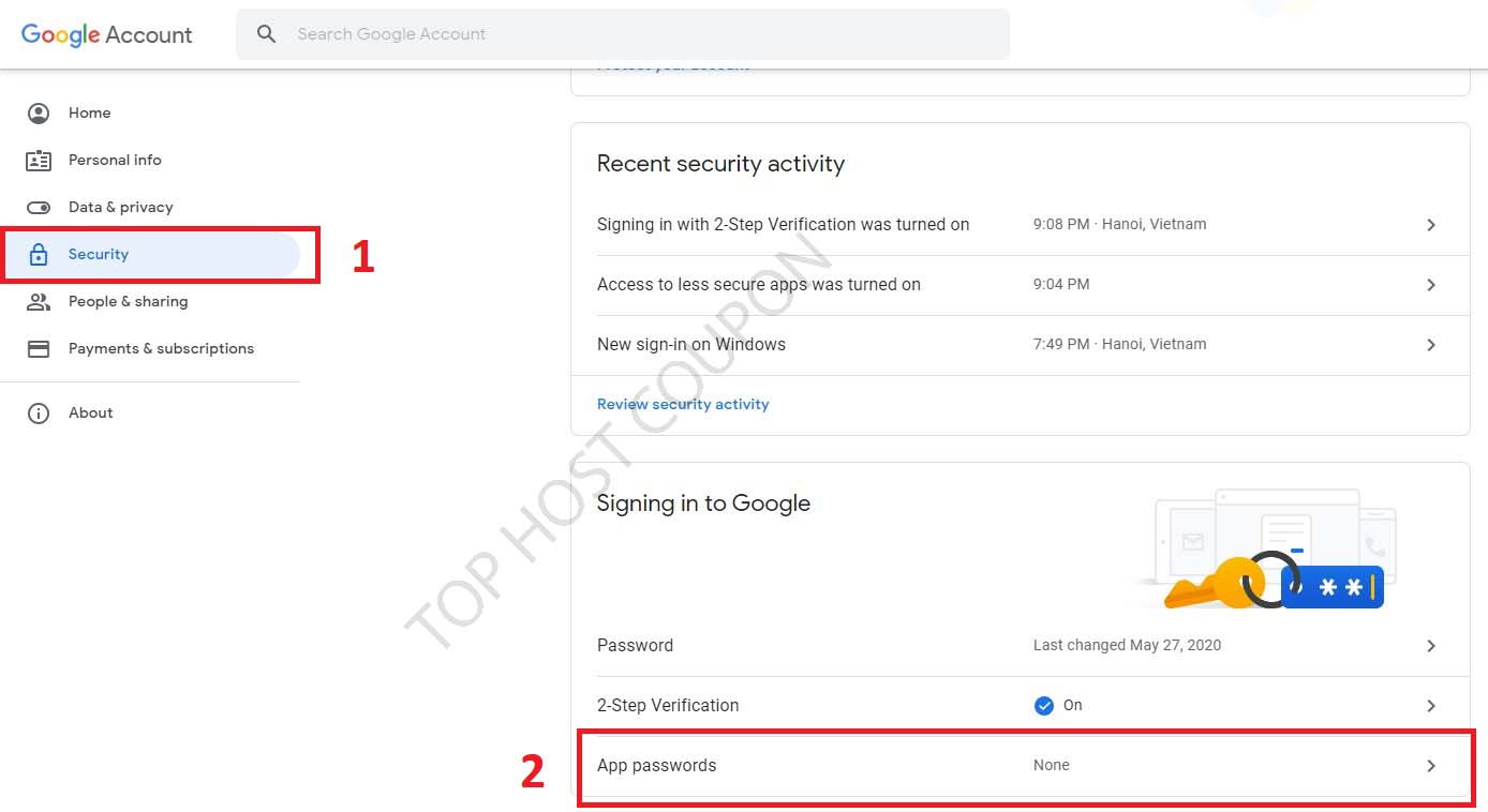 Create Google App Password