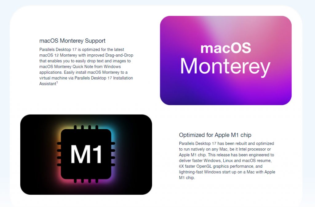 Unique Features Parallels Desktop 17
