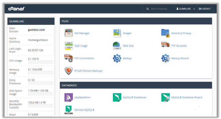 cPanel HomePage