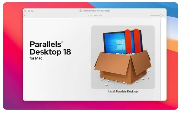 Click install to Install Parallels Desktop 18