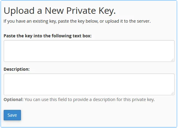 Upload a new private key