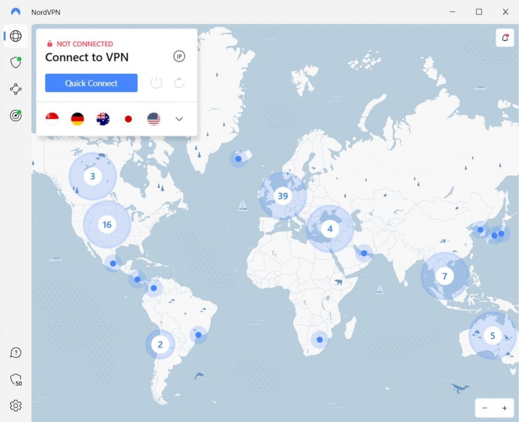 Quick connect to NordVPN