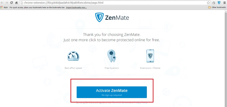 Zenmate VPN active Zenmante